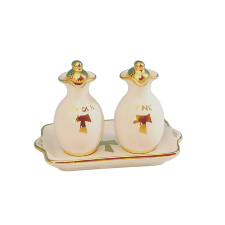 CRUET SET WITH STOPPERS