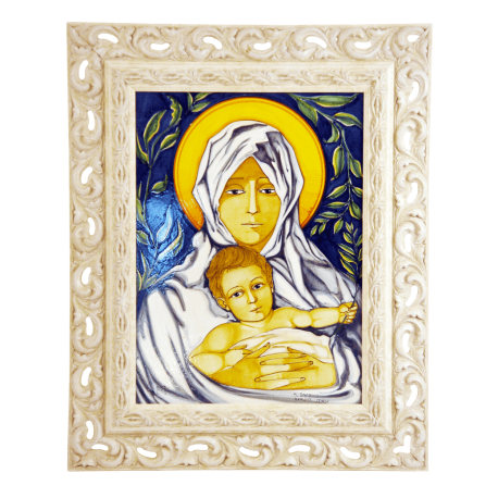 MADONNA C/BAMBINO CM. 33x45 - CORNICE CM. 51X63