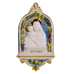 DELLA ROBBIA - OUR LADY AND CHRIST CHILD 7 3/4X14 1/2in