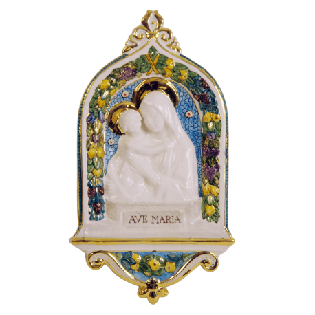 DELLA ROBBIA - OUR LADY AND CHRIST CHILD 7 3/4X14 1/2in