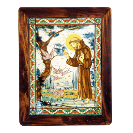 ST. FRANCIS PREACHES TO THE BIRDS 11 3/4X15 3/4in W/FRAME 15X19in