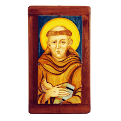 ST. FRANCIS OF ASSISI 6X11 3/4in W/WOOD 7 3/4X14in